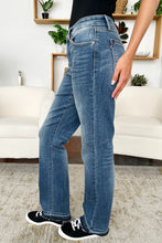 Load image into Gallery viewer, Judy Blue Mid Rise Released Hem Blue Denim Jeans
