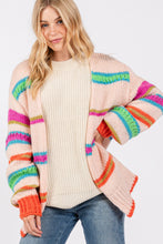 Загрузить изображение в средство просмотра галереи, SAGE + FIG Rainbow Striped Open Front Knit Cardigan
