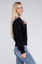 Load image into Gallery viewer, Ambiance Solid Color Pullover Zip Collar Soft Ribbed Knit Top
