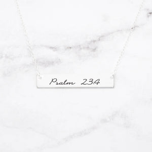 Psalm 23:4 Necklace Personalized Gold Bar Necklace