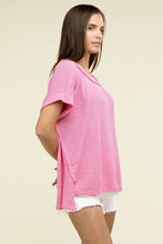 Load image into Gallery viewer, Zenana Brushed Waffle Exposed Seam Short Sleeve Top
