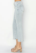 Ladda upp bild till gallerivisning, RISEN Mid Rise Cropped Flared Leg Blue Washed Denim Jeans
