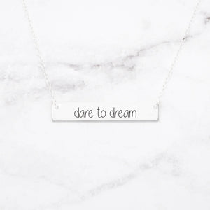 Dare to Dream Personalized Quote Bar Necklace