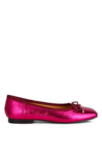 Rag Primrose Metallic Pleather Bow Ballerinas