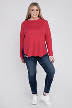 Load image into Gallery viewer, Zenana Plus Size Melange Baby Waffle Long Sleeve Top
