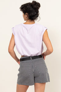 HYFVE Purple Drawstring Hem Crop Top