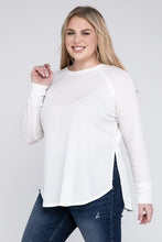 Load image into Gallery viewer, Zenana Plus Size Melange Baby Waffle Long Sleeve Top
