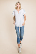 Load image into Gallery viewer, Cotton Bleu by Nu Lab Striped Contrast Short Sleeve Top
