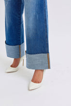 Ladda upp bild till gallerivisning, Judy Blue Distressed High Waist Wide Leg Blue Denim Jeans
