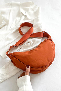 Zenana Solid Color Crescent Crossbody Bag