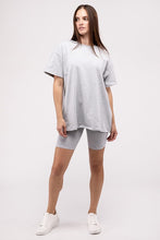 Load image into Gallery viewer, Zenana Cotton Blend Top &amp; Biker Shorts Loungewear Set
