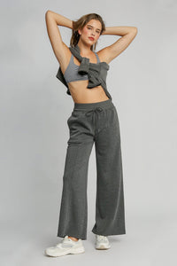 Umgee Charcoal Gray Wide Leg Pants