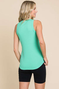 Culture Code Mint Green Soft Ribbed Knit Tank Top