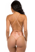 Cargar imagen en el visor de la galería, Mermaid Swimwear Crisscross Tie Back Deep V One Piece Swimsuit
