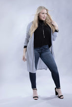 Ladda upp bild till gallerivisning, Ambiance Plus Size Side Slit Longline Cardigan
