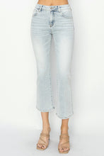 Ladda upp bild till gallerivisning, RISEN Mid Rise Cropped Flared Leg Blue Washed Denim Jeans
