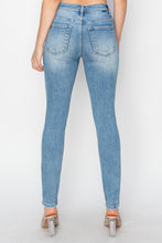 Ladda upp bild till gallerivisning, Risen High Rise Knee Distressed Skinny Blue Wash Denim Jeans
