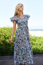 Load image into Gallery viewer, Davi &amp; Dani Vintage Garden Floral Flutter Sleeve Smocked Dress
