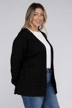 Cargar imagen en el visor de la galería, Zenana Plus Size Open Front Waffle Knit Cardigan
