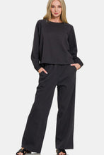 Ladda upp bild till gallerivisning, Zenana Black Two Piece Loungewear Set
