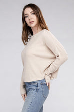 Load image into Gallery viewer, Zenana Seam Detailed Long Dolman Sleeve Cropped Ribbed Knit Top

