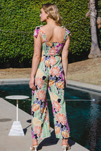 Load image into Gallery viewer, ODDI Floral Frilly Detailed Wide Leg Jumpsuit
