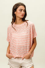 Load image into Gallery viewer, BiBi Braid Striped Oversized Relaxed Fit Top
