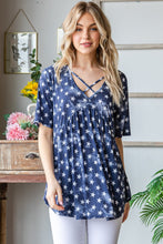 Ladda upp bild till gallerivisning, Heimish Star Pattern Strappy Ruched Babydoll Top
