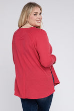 Load image into Gallery viewer, Zenana Plus Size Melange Baby Waffle Long Sleeve Top
