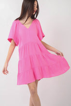 Load image into Gallery viewer, VERY J Pink Textured Tiered Dress
