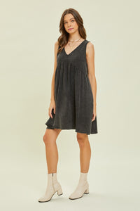 HEYSON Black Textured Mini Dress