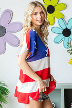 Load image into Gallery viewer, First Love USA Flag Drop Shoulder Knit Top
