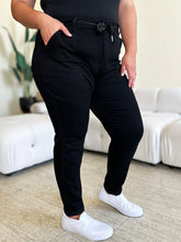 Load image into Gallery viewer, Judy Blue High Waist Double Roll Cuff Black Denim Jeans
