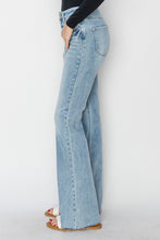 Ladda upp bild till gallerivisning, RISEN High Rise Raw Cut Hem Blue Denim Bootcut Jeans
