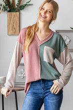 Ladda upp bild till gallerivisning, Heimish Color Block Exposed Seam Ribbed Knit Top
