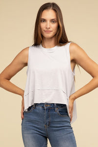 Zenana Asymmetrical Side Slit Sleeveless Top