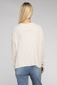 Zenana Stone Washed Soft Ribbed Oversized Relaxed Fit Top