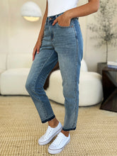 Load image into Gallery viewer, Judy Blue Mid Rise Release Hem Blue Denim Skinny Jeans
