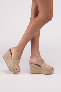 Fortune Dynamic Bounty Woven Raffia Platform Wedges