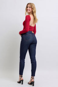 Judy Blue Heart Shaped Pockets Blue Denim Skinny Jeans