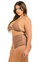 Cargar imagen en el visor de la galería, Mermaid Swimwear Plus Size High Waisted Tie back Two Piece Bikini Set
