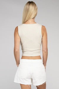 Zenana Cropped Ribbed Knit Tank Top