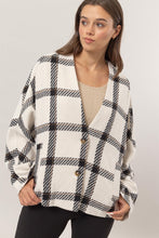 Cargar imagen en el visor de la galería, HYFVE Plaid Deep V Button Down Jacket
