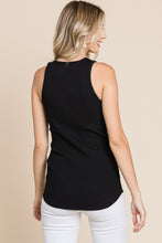 Load image into Gallery viewer, Culture Code Black Ribbed Knit Tank Top
