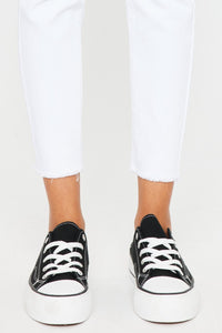 Kancan Mid Rise White Denim Skinny Jeans