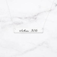 Ladda upp bild till gallerivisning, John 3:16 Necklace Personalized Quote Bar Necklace
