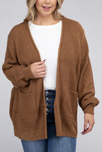 Carregar imagem no visualizador da galeria, Zenana Plus Size Open Front Waffle Knit Cardigan
