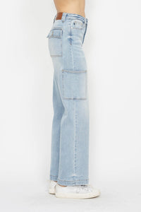 Judy Blue Straight Leg Light Blue Denim Cargo Jeans