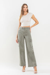 Vervet by Flying Monkey 90's Super High Rise Cargo Gray Denim Jeans