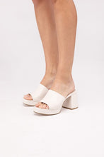 Load image into Gallery viewer, Fortune Dynamic Bone White Heeled Mule Sandals
